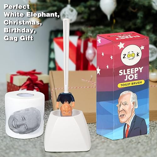 Miniatura 2 de Joe Biden - Escobilla de inodoro con soporte y papel, divertido regalo de broma política  Haz reír a tus amigos y familiares  Idea secreta de