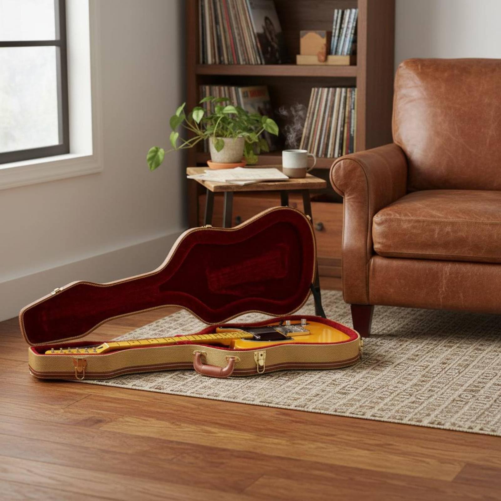 Colcolo Estuche para Guitarra Eléctrica Funda Rigida Caja Protector Carcasa Estable con Acabado PU Limpio y Pulido Interior Acolchado Que Reduce Fricción, Array, Negro