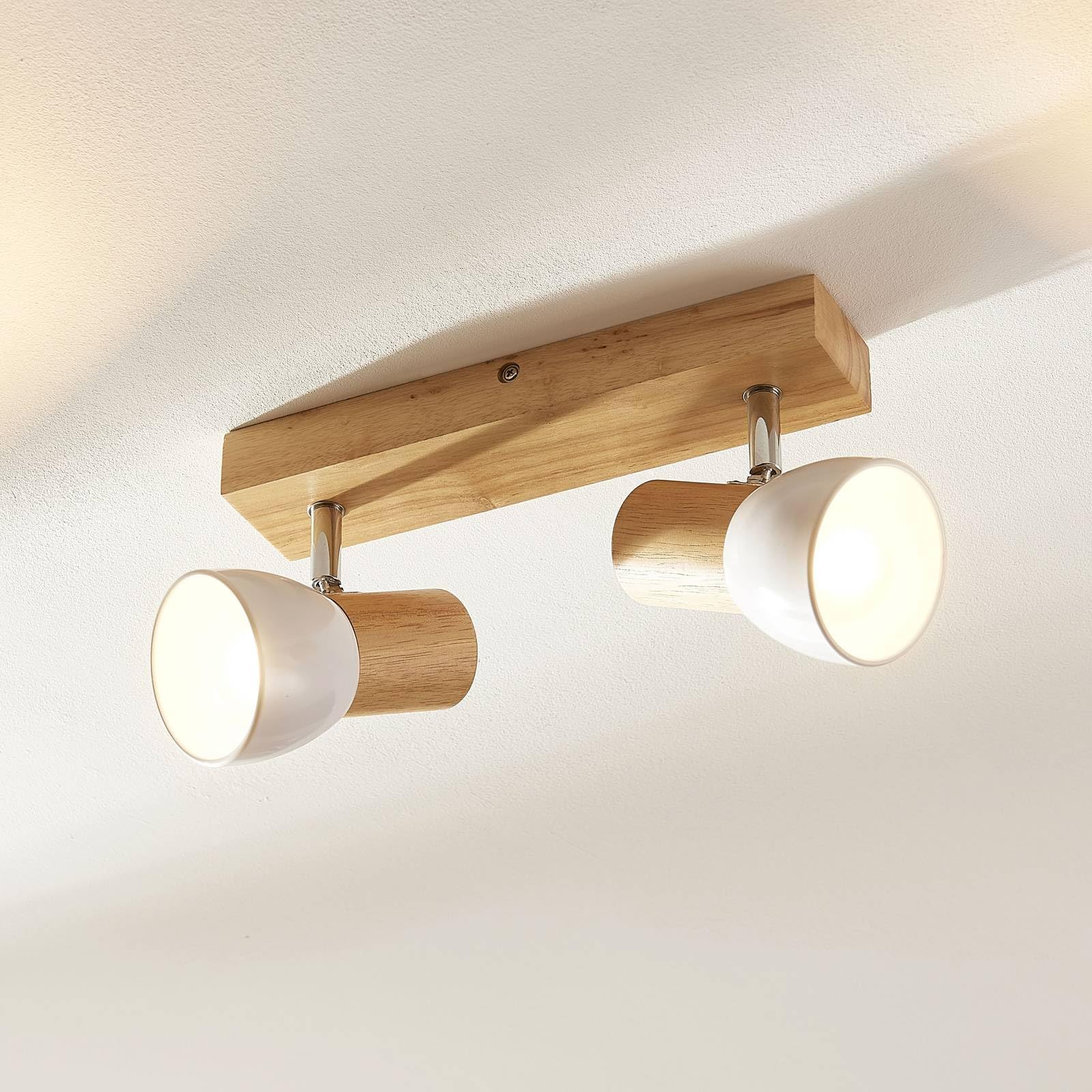 Lindby Faretto dimmerabile (Scandinavo) colore Ocra, in Legno ad es. Soggiorno & Sala da pranzo Lampada incasso plafoniera applique