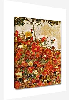 Campo di fiori di Egon Schiele Immagine Soggiorno Stampe Da Parete Quadri Su Tela Quadri Soggiorno Tela Di Canapa Quadretti Da Parete Pronto da appendere(70x100cm28x39pollici, con cornice)