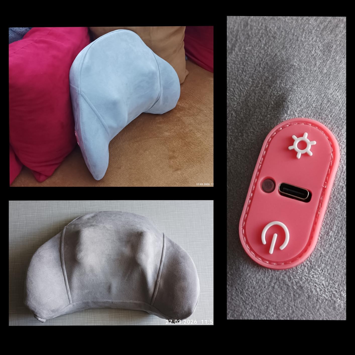 Massaggiatore Shiatsu Portatile Senza Fili con Riscaldamento - Massaggio Profondo per Collo, Spalle, Schiena e Gambe - 8 Testine, Ricaricabile, per Casa, Ufficio e Auto - per e Relax