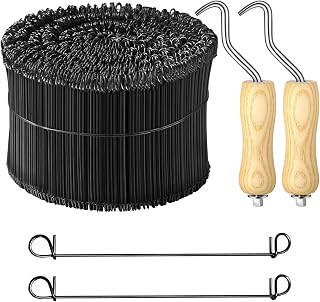 BRULVVR 1000pcs 16 Gauge 6" Double Loop Rebar Tie Wire Kit with 2 Pro Tools - Annealed Steel for Concrete, Masonry & DIY
