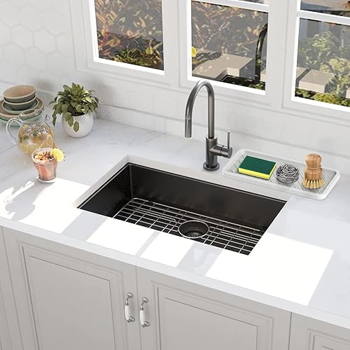 Miniatura 6 de Bandeja organizadora de fregadero de silicona, color WHWHH, unisex, paquete de 2