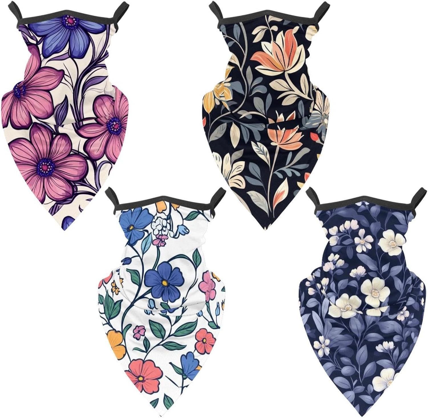 4 Pack clover leaf (4) Neck Gaiter, Cooling Breathable Face Mask UV Protection Scarf Hiking Bandana for Men/Women