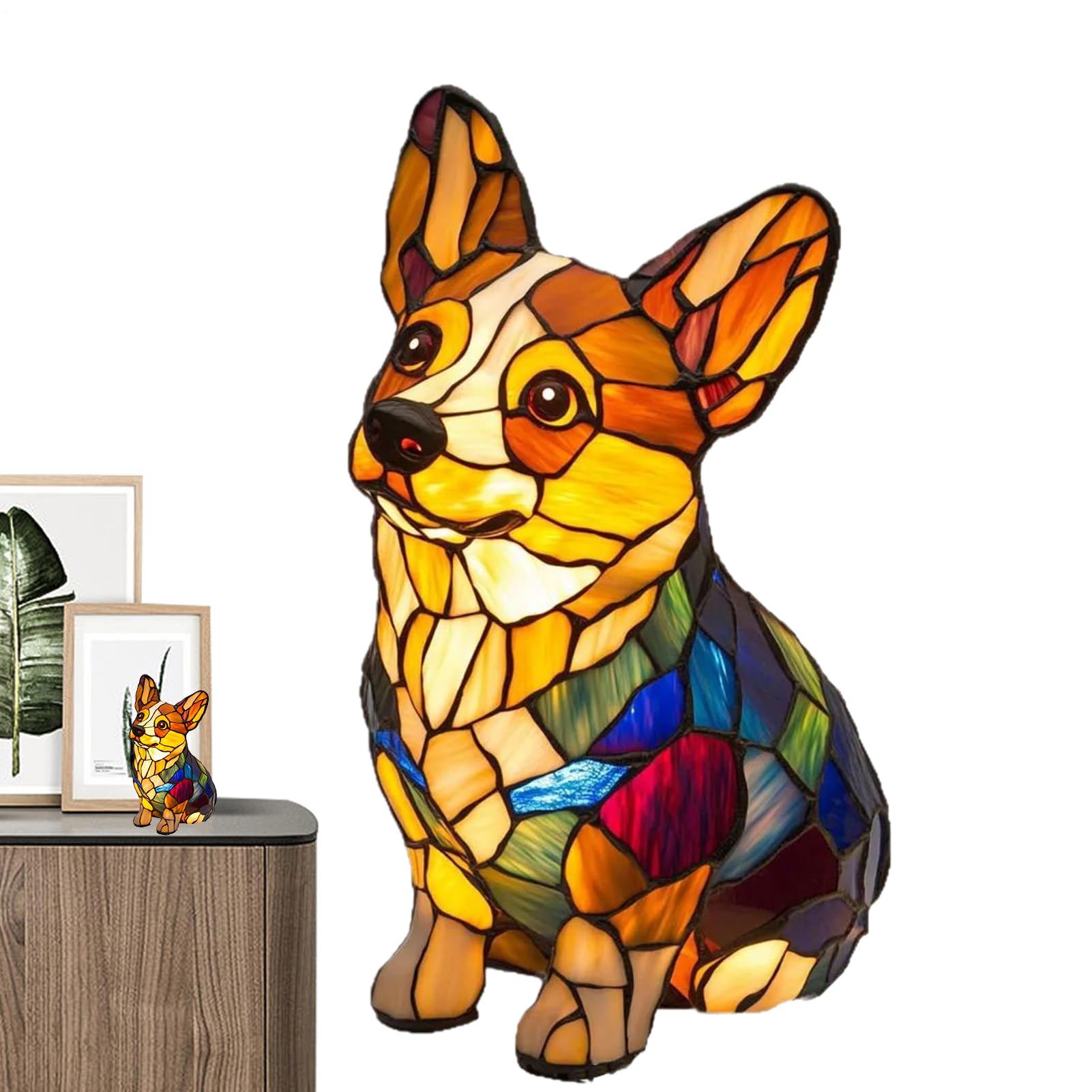 Animal Table Lamps for Living Room Vintage, Handmade Resin LED Animal Bedside Table Lamp, Art Deco Night Light, Cute Animal Themed Creative Ambient Light for Bedroom Living Room Home Decor