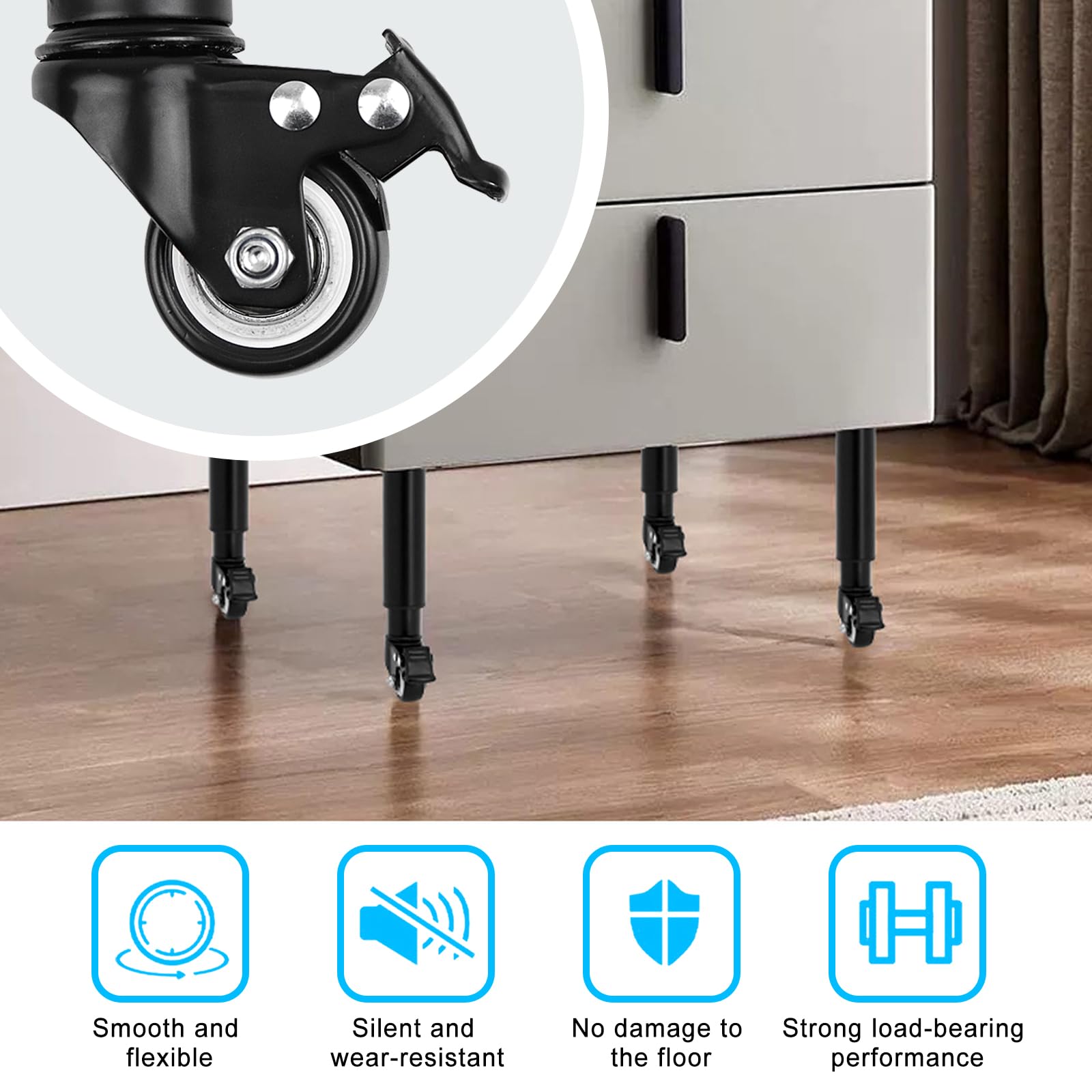 Furniture Adjustable Legs, Metal Bed Support Leg Central Slat Frame Couch Replacement Support Leg Part - Image 4