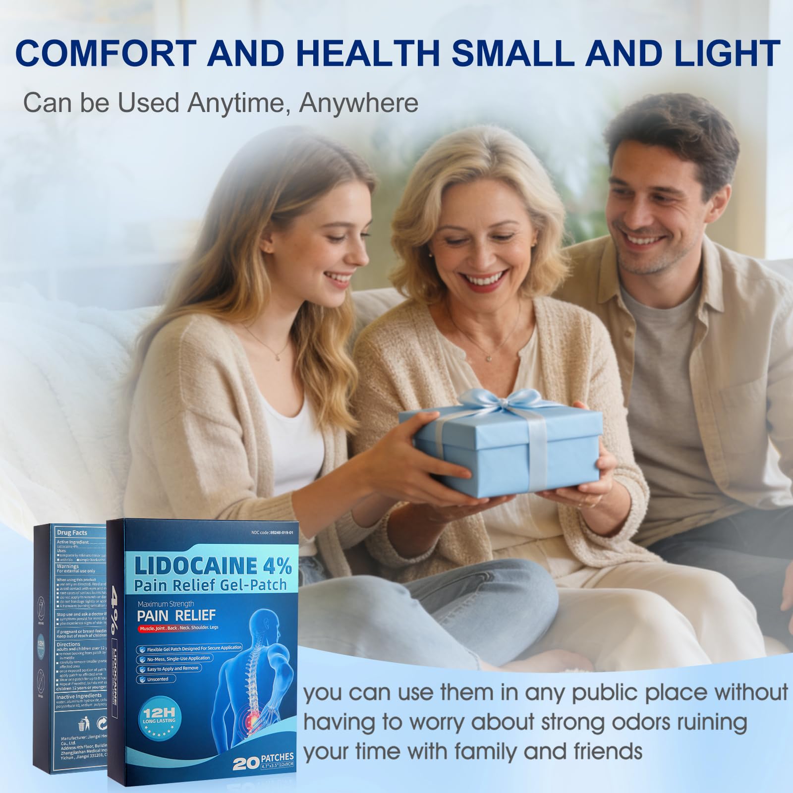 4% Lidocaine Pain Relief Gel Patches,Maximum Strength Topical Analgesic — Amazon image 7