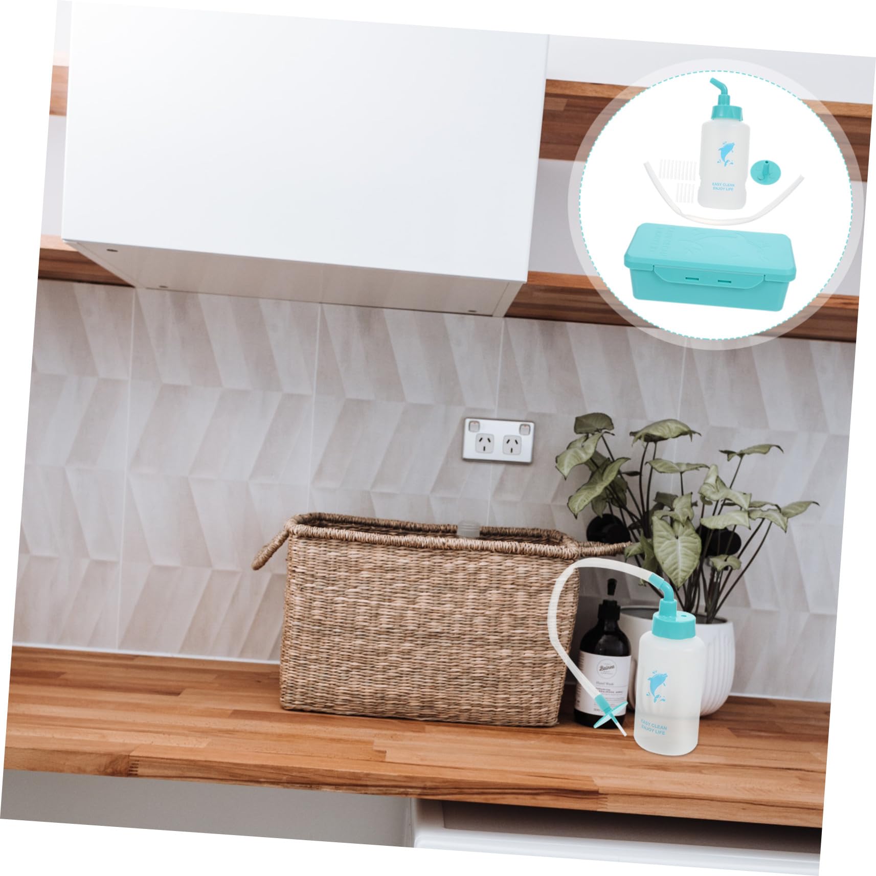 Kit Práctico de Limpieza de Oídos con Irrigador y Esponja Herramienta Segura y Cómoda para Eliminar Cerumen y Suciedad Set Verde Conveniente y Fácil de Usar