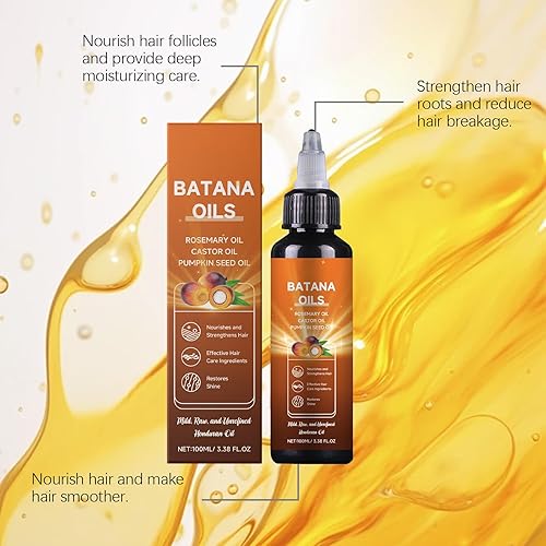 Miniatura 6 de Aceite de batana para el crecimiento del cabello, fórmula líquida 4 en 1, aceite de semillas de romero, ricino y calabaza, fortalece, nutre el