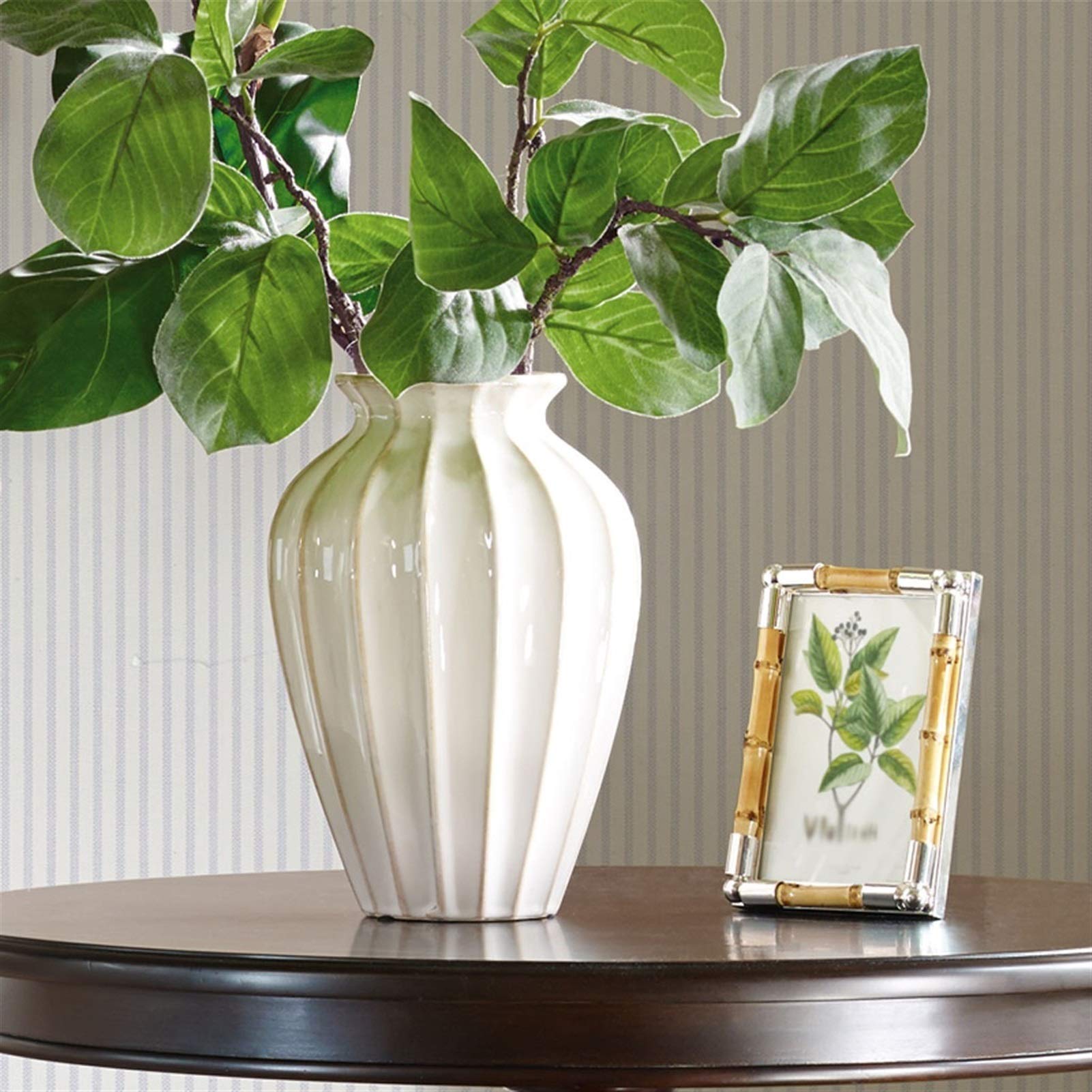 FanChose Vaso di Ceramica Bianco, Minimalista Stile del Fiore Vaso di Ceramica Moderna del Vaso di