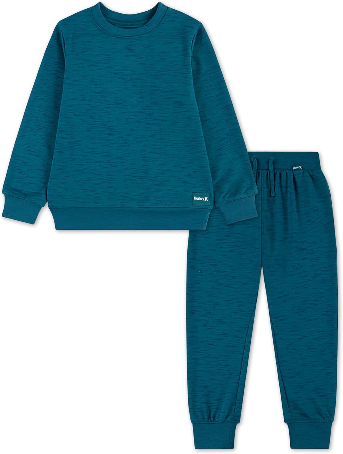 Hurley unisex-baby Soft Basic Cloud Slub Crewneck Sweatshirt and Joggers 2-piece Outfit Set