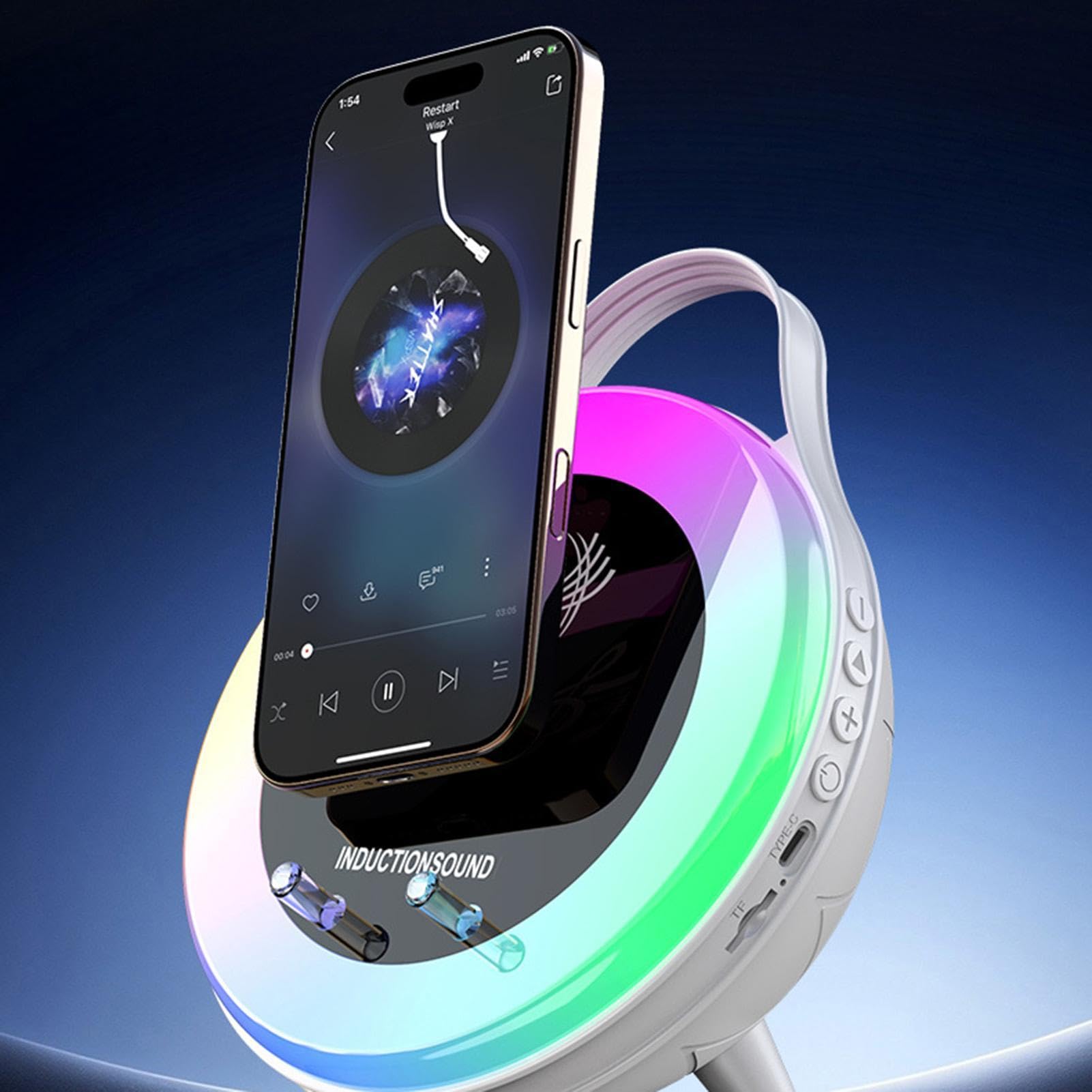 Altoparlante portatile, con RGB, suono Hi-Fi ricaricabile, altoparlante da | scrivania, telefono, musicale, per casa, camera da , soggiorno, viaggi, all'aperto, inaugurazione della
