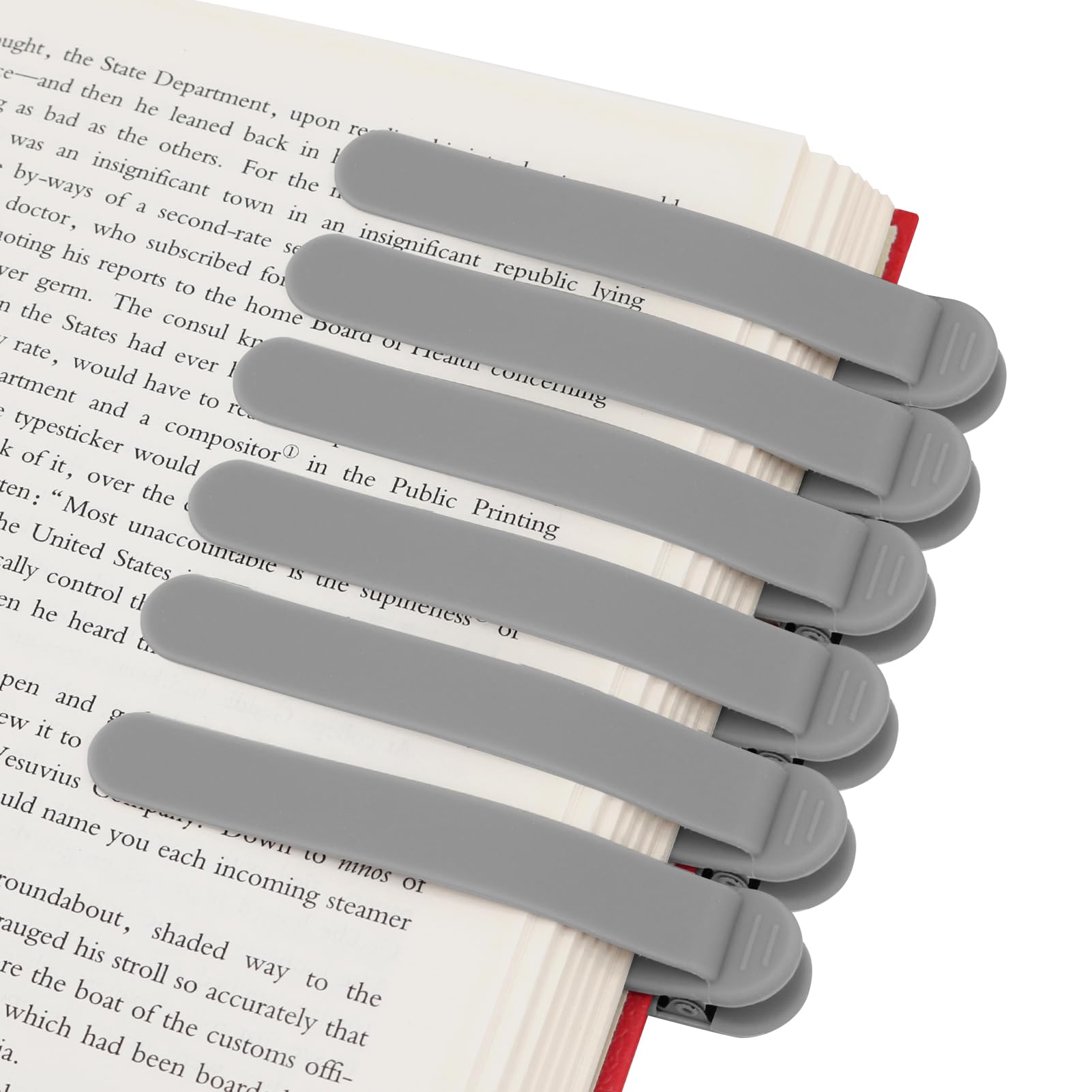 SMUK 6pcs Automatic Silicone Bookmarks for Women, Creative Book Marks Clip for Reading Lovers Men Women Teens, Unique Book Page Markers Book Mark Gifts for Book Lovers