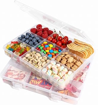 2PCS Snack Box with Compartments, Travel Snack Box for Plane