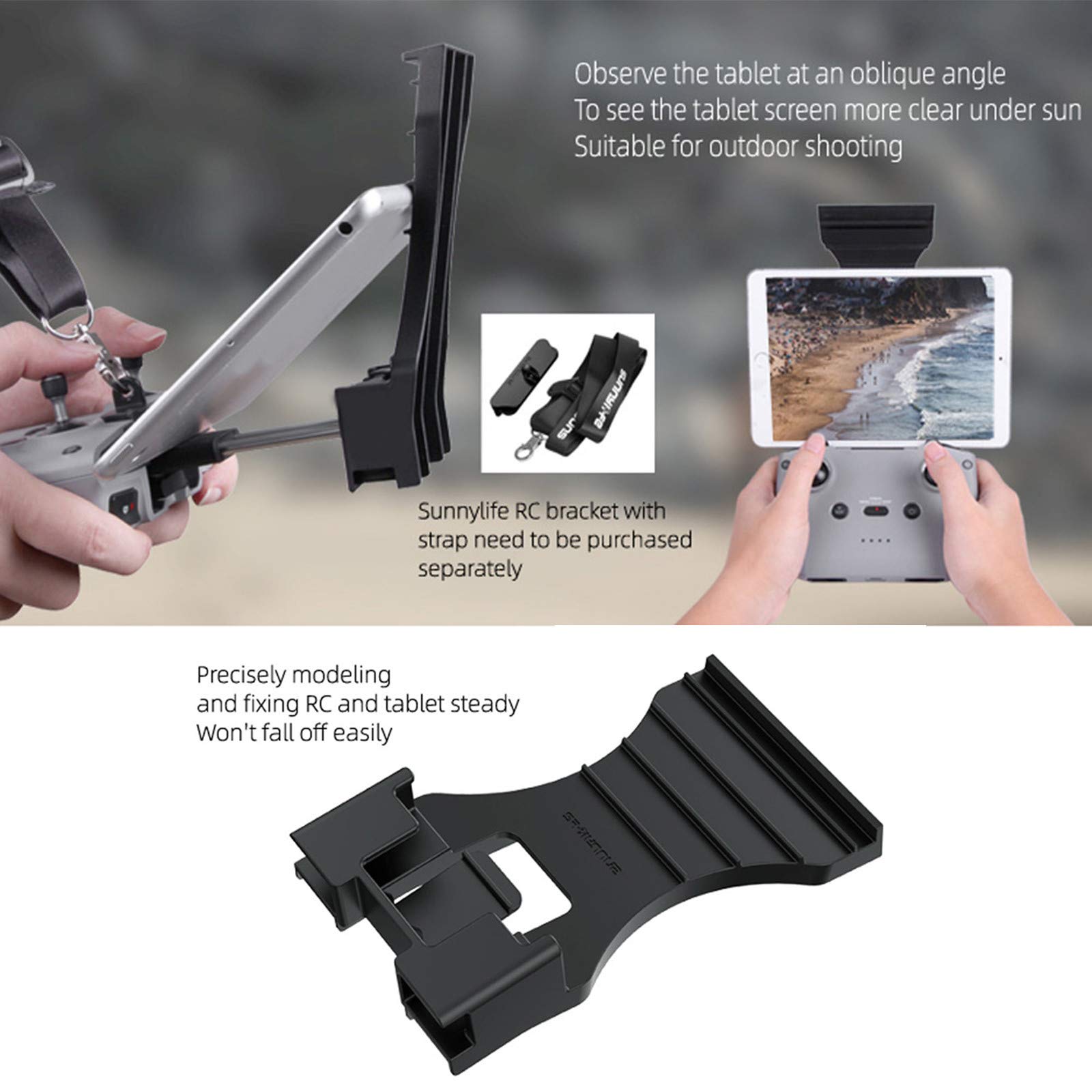 Supporto Per Tablet A Sgancio Rapido Per DJI Mavic Air 2/Air 2S/Mini 3 Pro/Mavic 3 - Regolabile Fino A 13,5 Cm - Ideale Per Tablet < 7,9 Pollici - 2