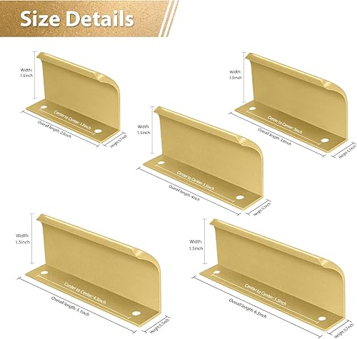 Miniatura 9 de Paquete de 10 tiradores ocultos de aluminio de 4.016 in4 pulgadas para puertas y cajones de cocina del hogar, incluye tornillos, negro mate (oro