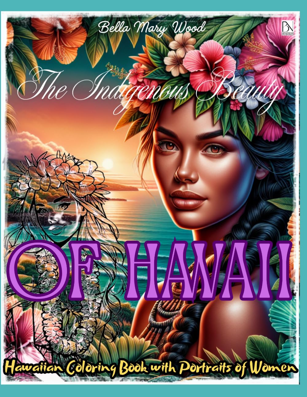 Native Hawaiian women coloring book for adults: Hawaii activity book
