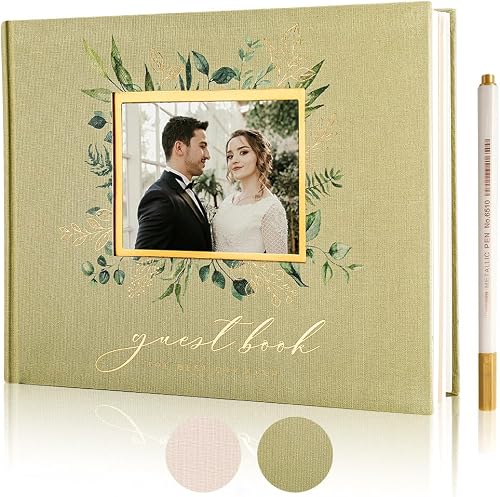 molekaus Wedding Guest Book Hardcover 8" x 10",100 Pages