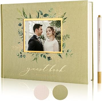 molekaus Wedding Guest Book Hardcover 8" x 10",100 Pages