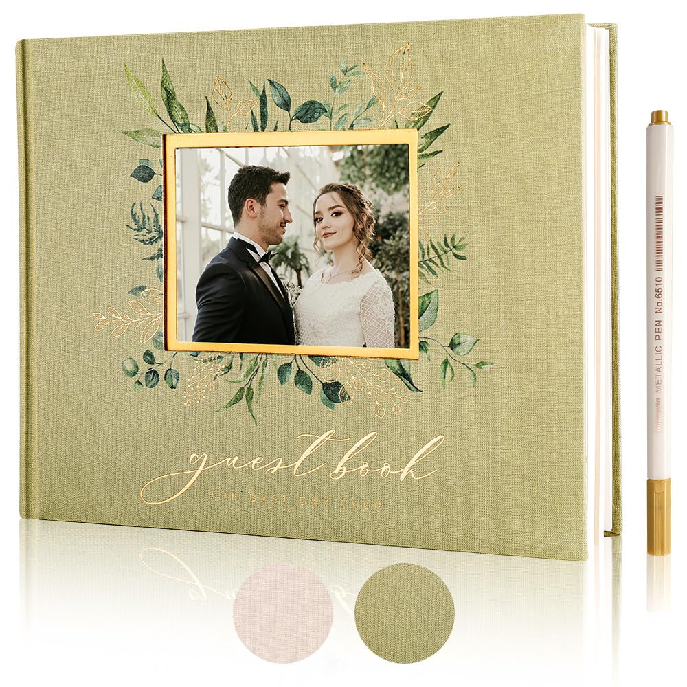 molekaus Wedding Guest Book Hardcover 8" x 10",100 Pages