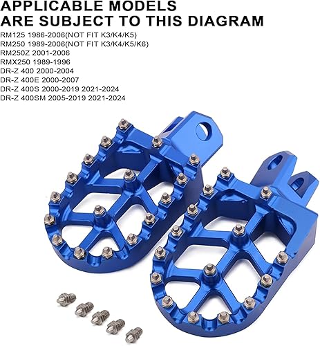 Miniatura 10 de JFG RACING DRZ400 - Estriberas CNC para pedales DRZ400S 00-19 21-22DRZ400SM 05-19 21-22DRZ400E 00-07DRZ400 00-04RM125 RM250 RM250 M250Z RMX250-Negro