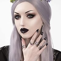 Vista 8 de Anillo de afecto de Rogue+Wolf Halloween plata compromiso compromiso compromiso anillos de boda para mujer, joyería gótica Y2K, accesorios