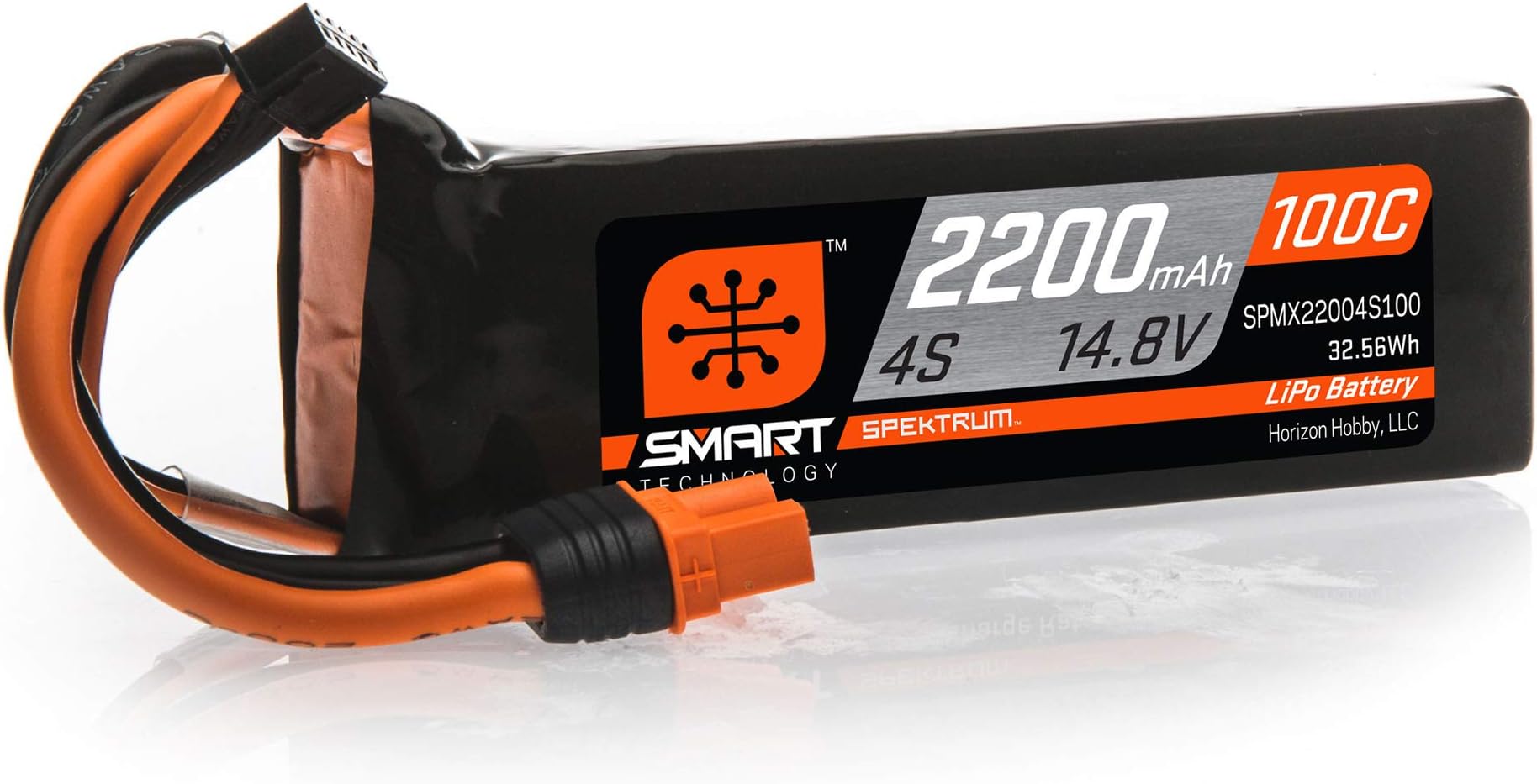 Spektrum 14.8V 2200mAh 4S 100C Smart LiPo Battery: IC3, SPMX22004S100