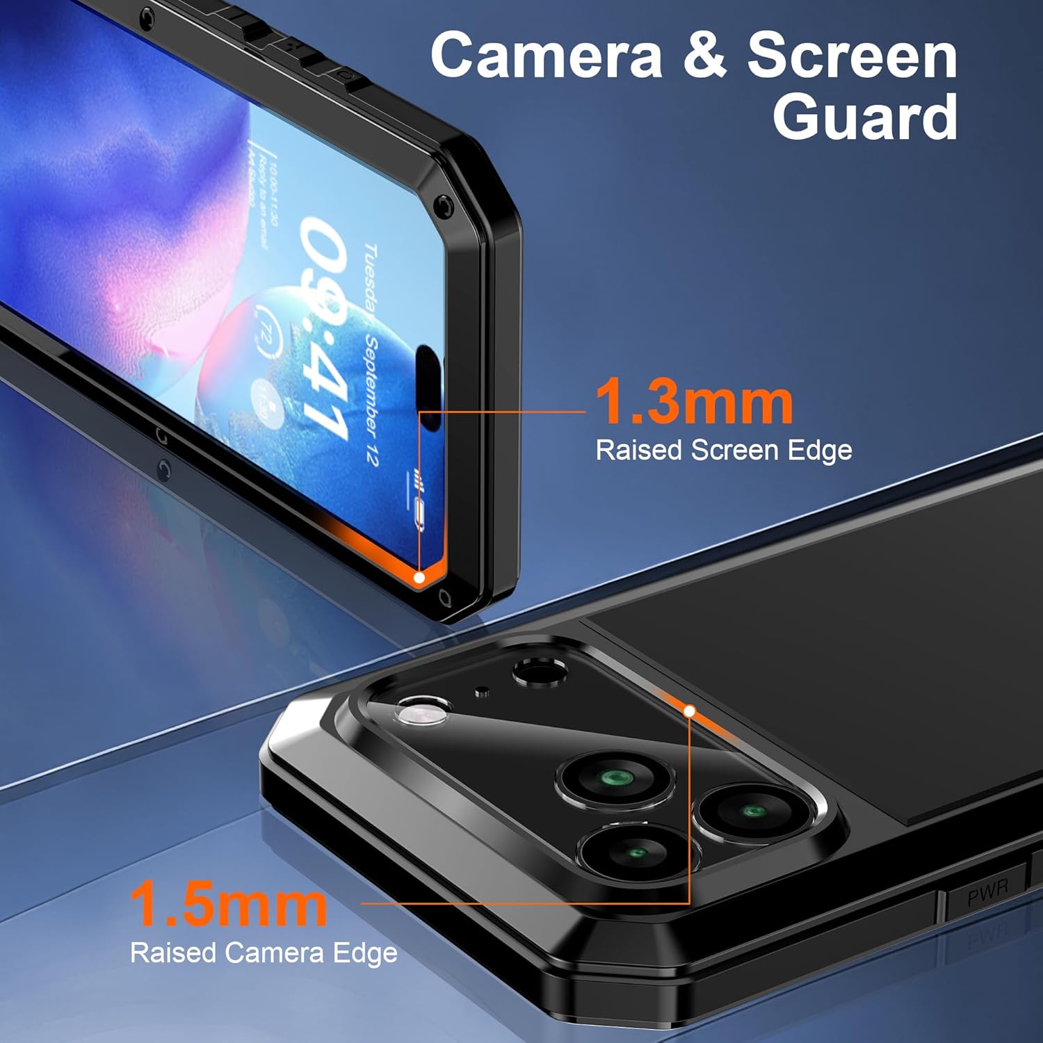 Mangix for iPhone 17 Pro Max Metal Case,Tempered Glass Luxury Aluminum Alloy Protective Military Bumper Heavy Duty Cover Shell Case Skin Protector for Apple Phone 17 Pro Max 2025 Black - Image 5