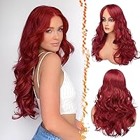 Vista 34 de BARSDAR Peluca rubia corta ondulada con flequillo, pelucas cortas onduladas de 14 pulgadas para mujer, pelucas sintéticas suaves hasta el hombro