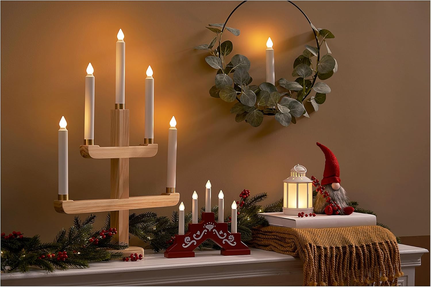 STRÅLA LED lantern, battery-operated white, 13 cm