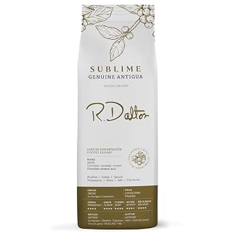 R. Dalton Coffee Sublime Genuine Antigua Ground Coffee - Medium Roast - Exotic Chocolaty And Caramel Notes - All Brewing Methods - Premium Quality From Antigua Guatemala 100% Arabica - 12 oz