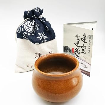 7.1 أوقية / 210 مل على شكل مستشعر صيني كبير Jianzhan Tenmoku Cup متصدع نمط الجليد Jian Zhan Tea Cup مزخرف الحرف اليدوية الصينية
