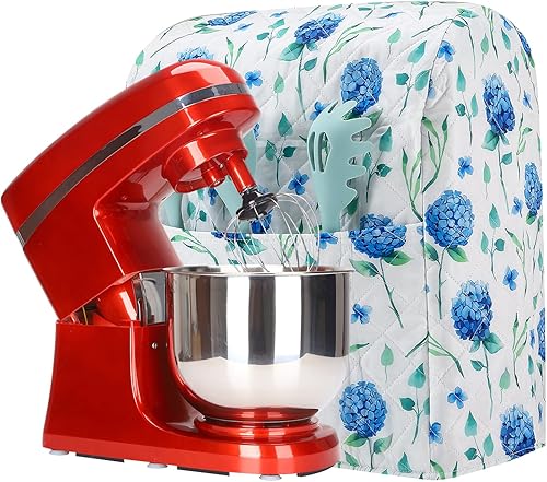 Funda para batidora de pedestal, diseño hortensias, compatible con batidoras KitchenAid y Hamilton de 5 a 8 cuartos de galón, decoración de