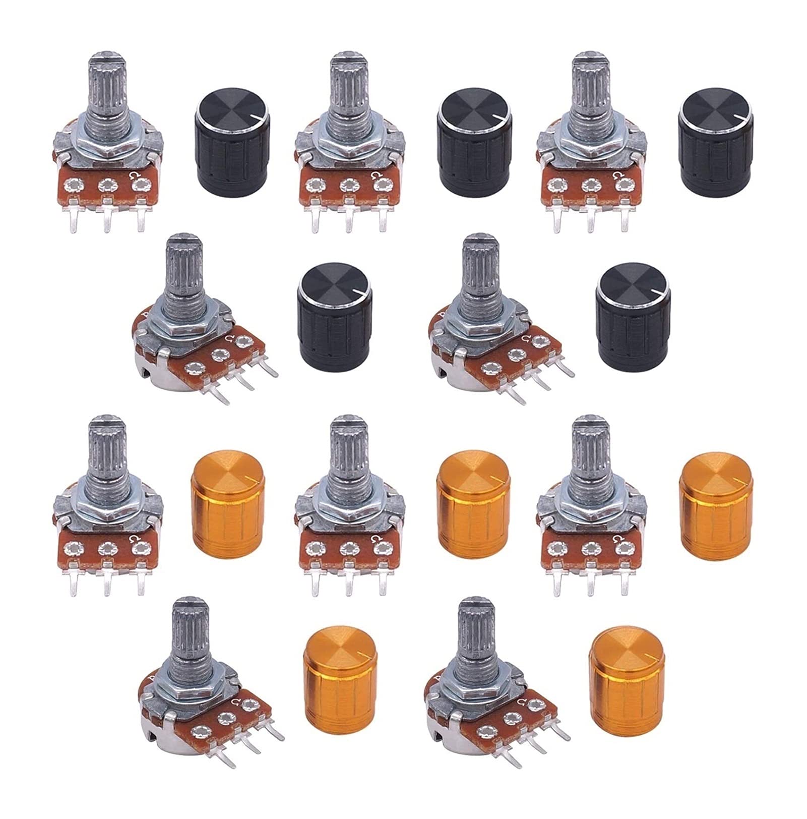 Potentiomètre rotatif 1K Ohm : réglage fluide du volume audio, lot de 10 variateurs