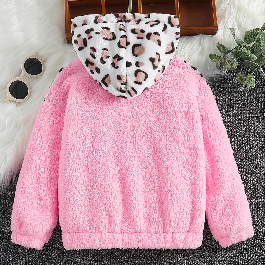 Girls Polar Fleece Jacket Zip Up Hood Winter Thick Warm Coat Fall Winter Outerwear2
