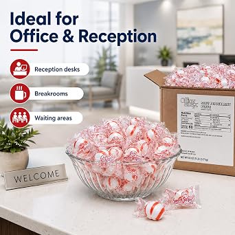 Office Snax Candy Assortment, Peppermint Puff Candy, 5-Pound Carton