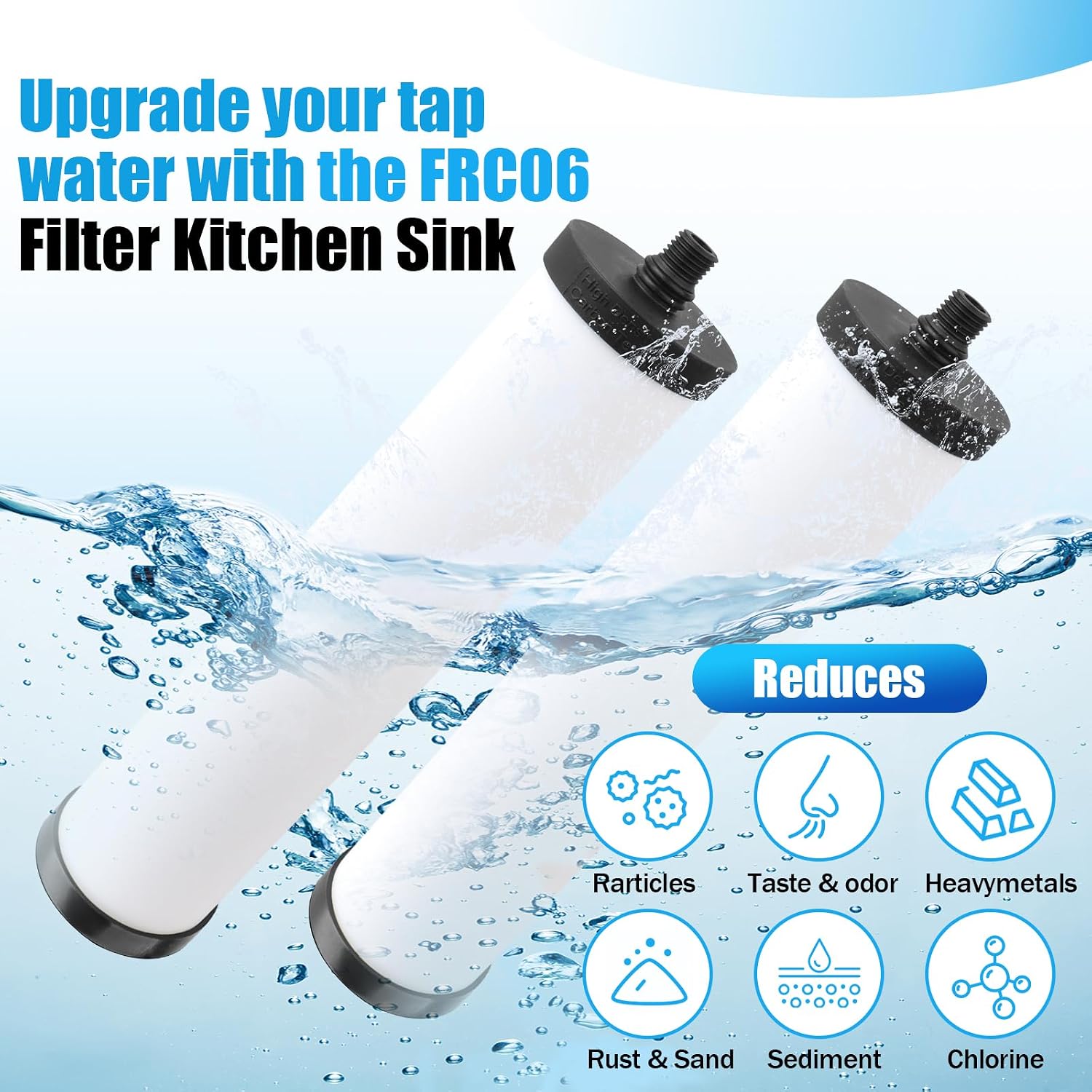FRC06 Filter Cartridge, Ceramic Water Filter for Franke FRCNSTR Models FRCNSTR100、FRCNSTR-DUO-1、FRCNSTR-DUO-2 Filter Kitchen Sink - 2 PCS