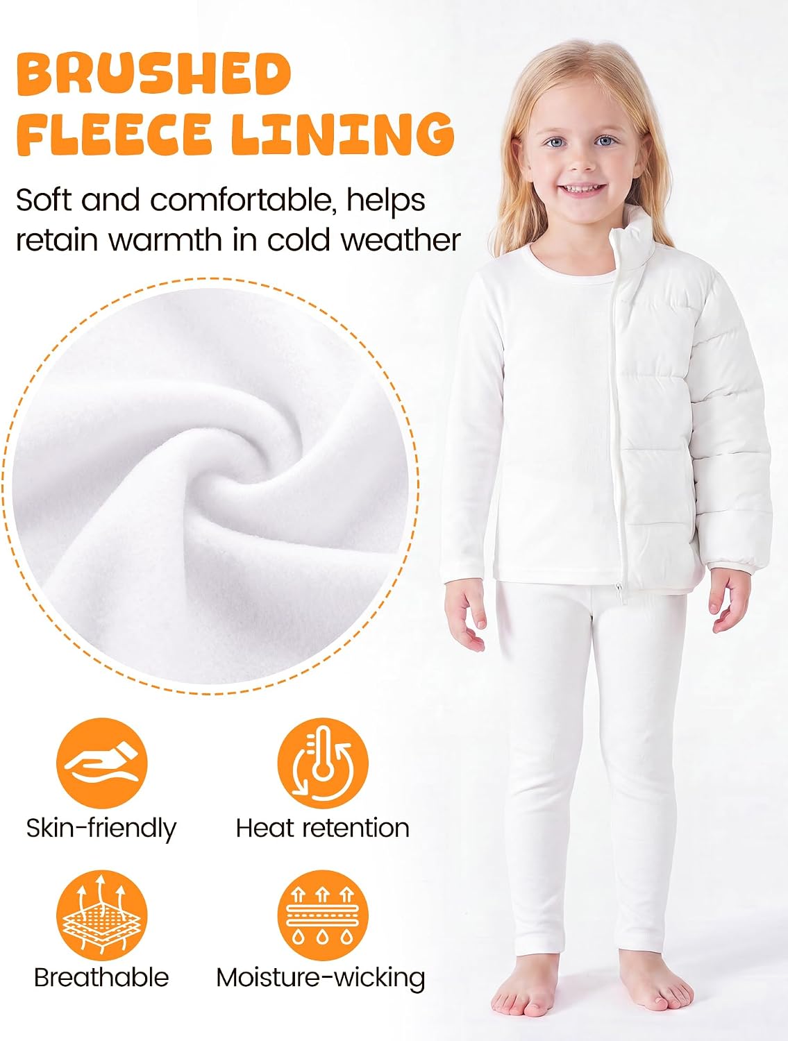American Trends 2-Pack Kids Thermal Underwear Set for Boys Girls 2-5T
