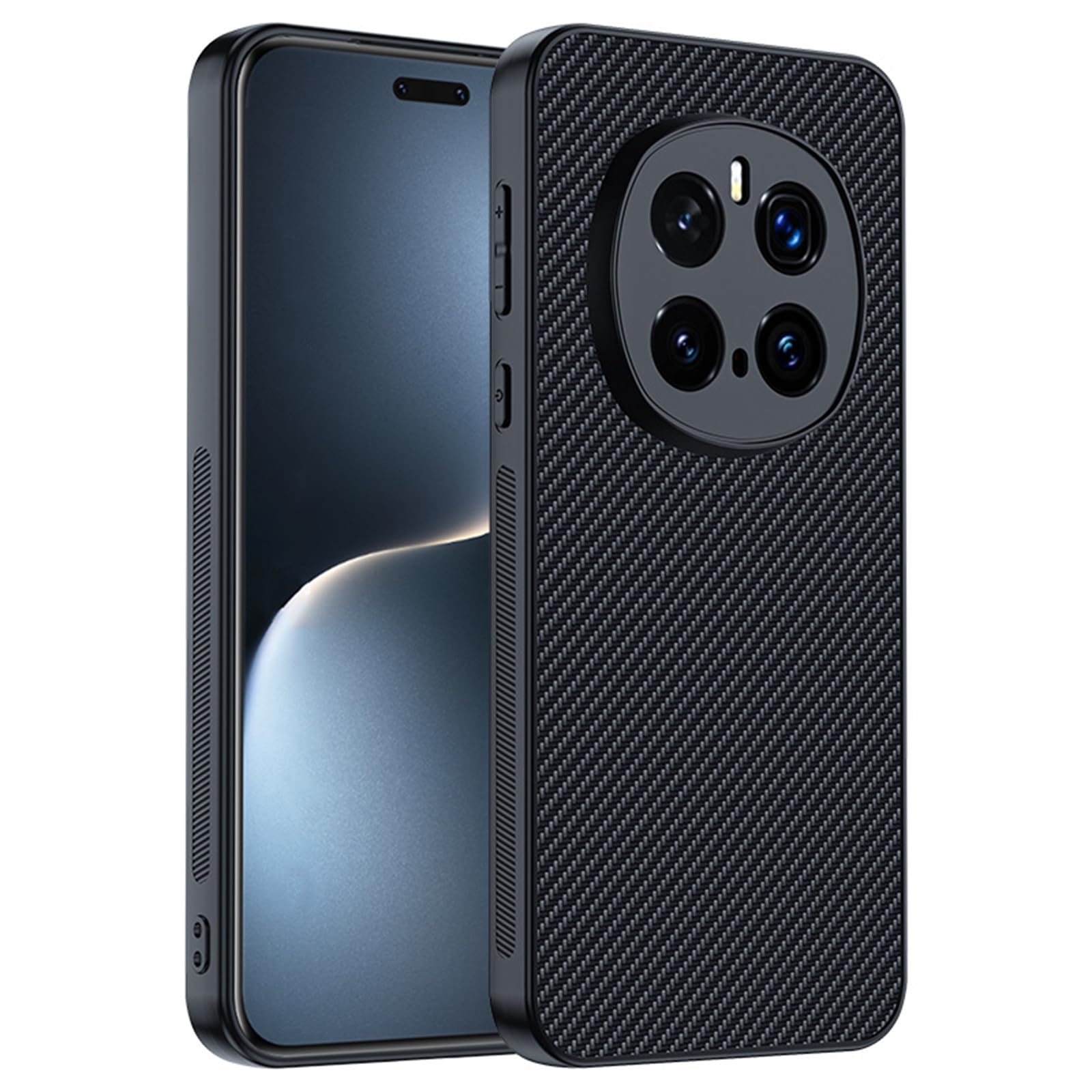 Leder Handyhülle Für Honor Magic 7 Pro/7, Dünne Weiche Kameraschutz Kratzfeste Schutzhülle rutschfeste Fall,Schwarz,7