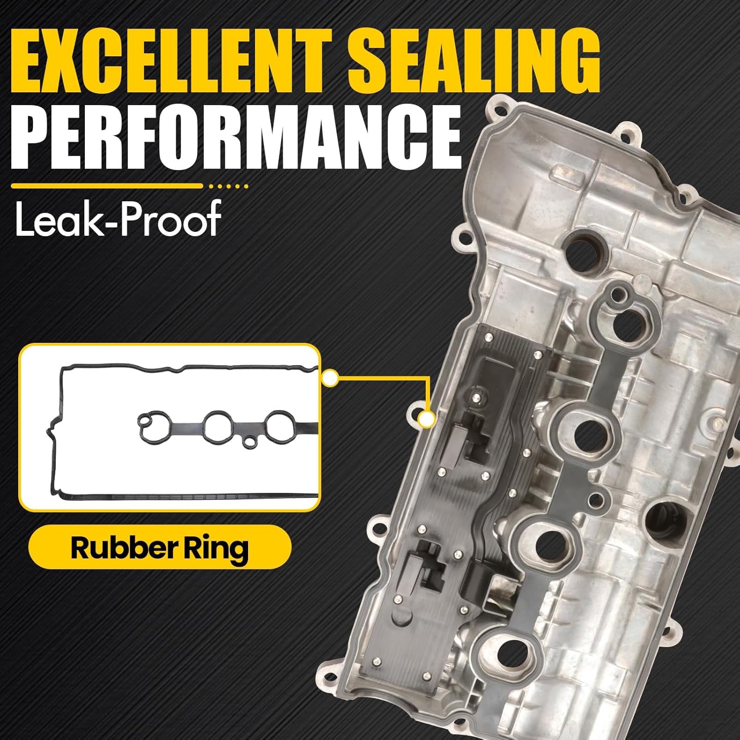 Aluminum Engine Valve Cover Compatible with 2013-2022 Mazda 3 CX-3 CX-5 2.0L L4 Gas Replace PE7W10210 PE0210210