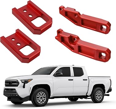 Tow Hooks for Tacoma 2024-2026/4Runner 2025-2026/Land Cruiser 250 2024-2025 & Rear Recovery Points for Tacoma 2024-2026 Red