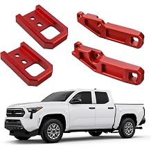 Tow Hooks for Tacoma 2024-2026/4Runner 2025-2026/Land Cruiser 250 2024-2025 & Rear Recovery Points for Tacoma 2024-2026 Red