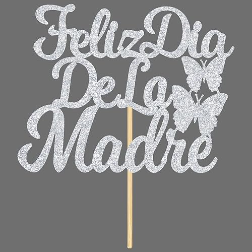 Miniatura 7 de Aeryourtar Feliz Día de la Madre - Decoración para tartas con texto en inglés "Best Mom Ever/Feliz Cumpleanos Mama" para celebrar el Día de la