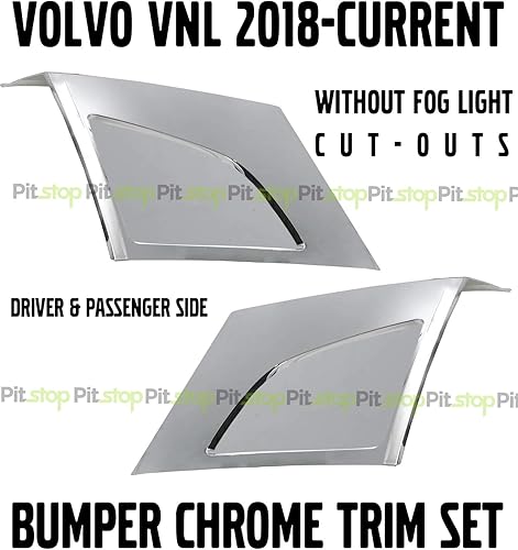 Miniatura 2 de Molde de parachoques de esquina cromado sin luz antiniebla, compatible con Volvo VNL 2018, 2019, 2020