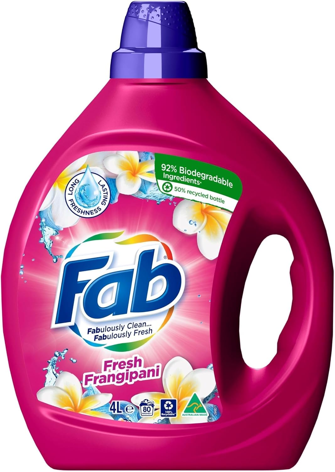 Fab Fresh Frangipani Laundry Liquid Detergent, 4 Liters