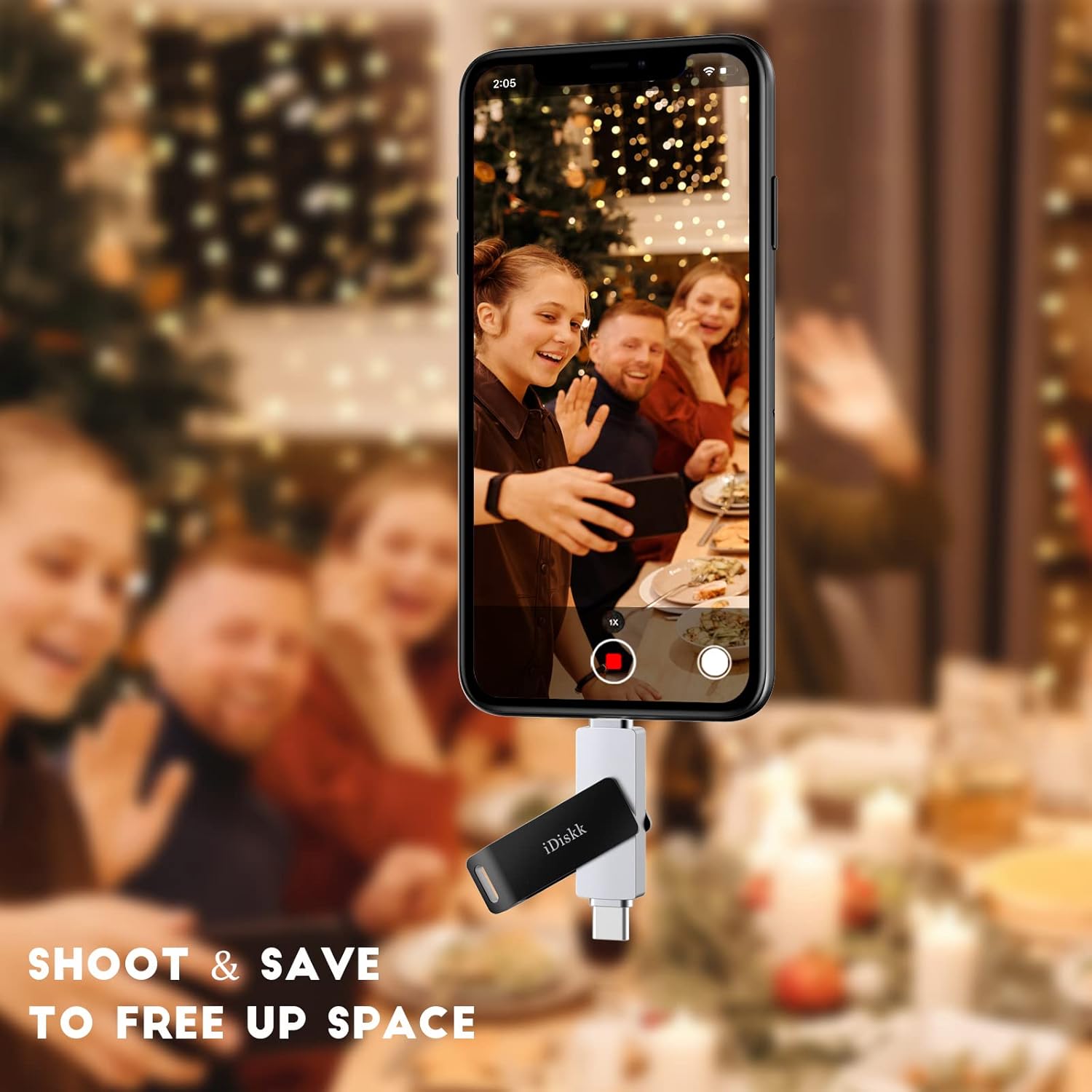MFi Certified iDiskk 256GB Photo Transfer Device Flash-Drive for iPhone Photo Storage iPad Lightning USB C Android Photo Stick iPhone