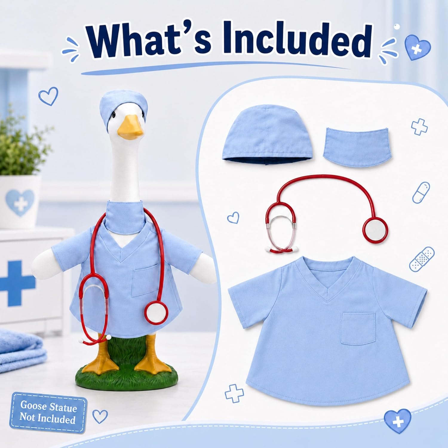 Nurse Porch Goose Outfit for 23 Inch Lawn Statue image 3