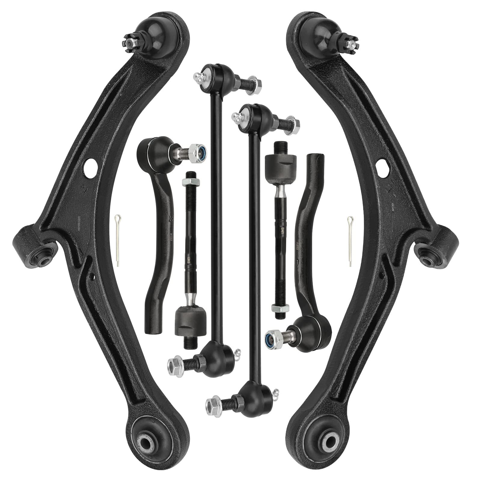 Buy 8PC Set Front Lower Control Arm w/Ball Joint Tie Rods Sway Bar, Fit