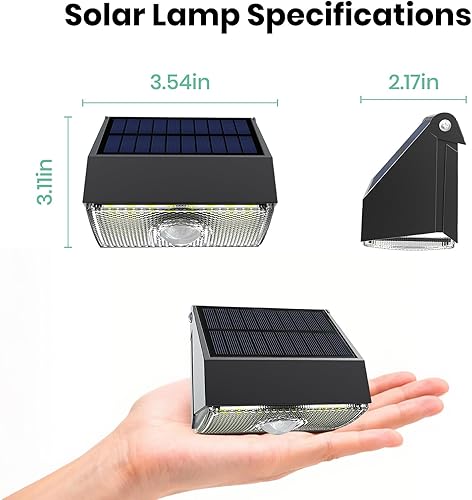 Miniatura 3 de Luces Solares para Exteriores con Sensor de Movimiento, Pack de 2, Luces de Valla Solares Alimentadas por Energía Solar, Impermeables, CCT Dual