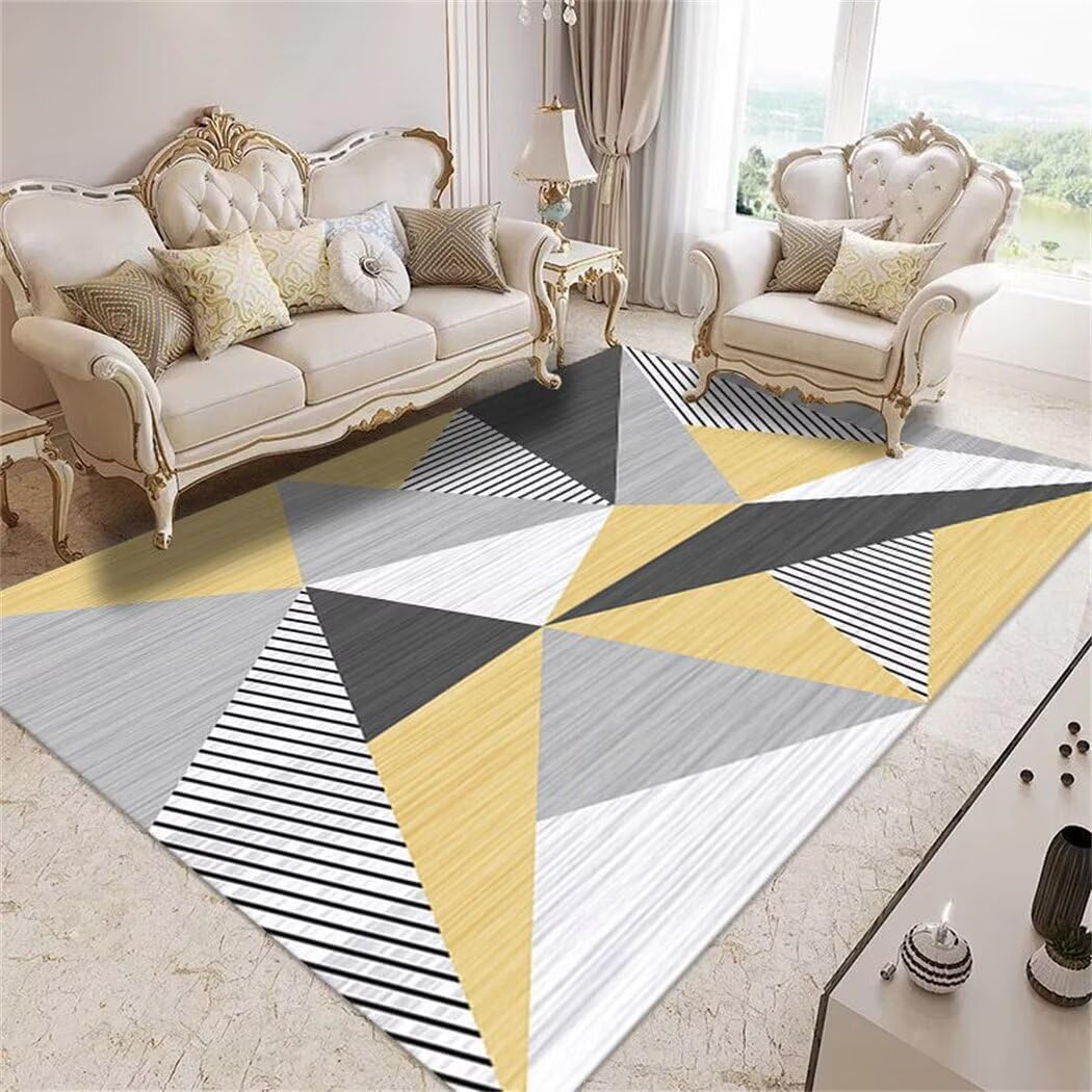 Tapis balcon extérieur abrité et salon au design triangle moderne